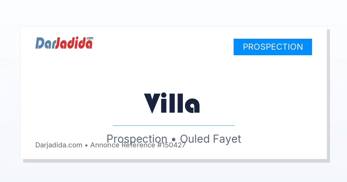 Prospection Villa  Alger