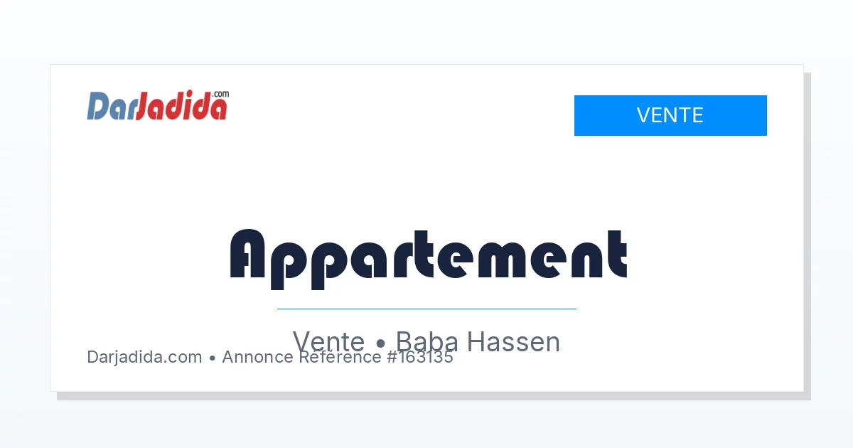 Vente Appartement  Alger