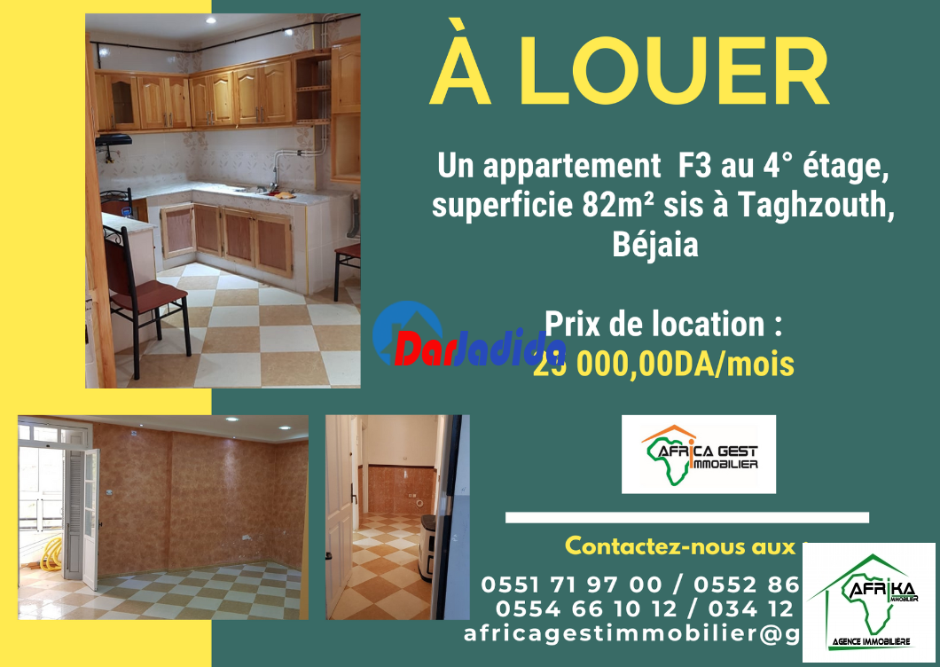 Location Appartement F3 Bejaia