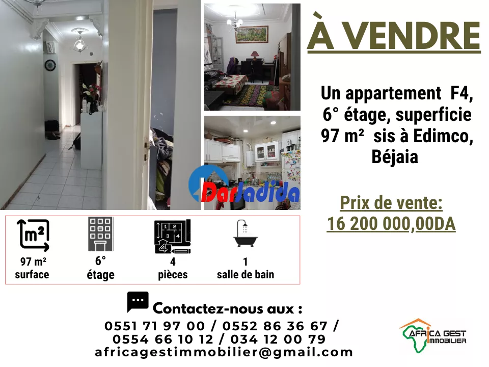 Vente Appartement F4 Edimco Béjaïa Bejaia