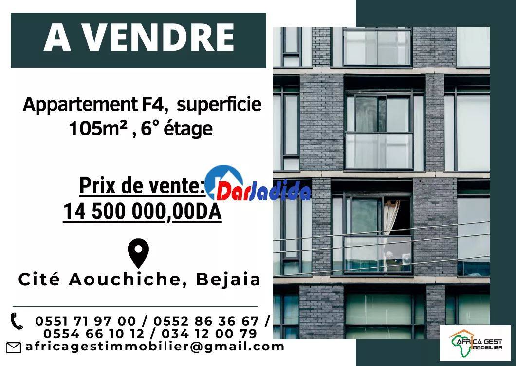 Vente Appartement F4 Cité Aouchiche Béjaïa Bejaia