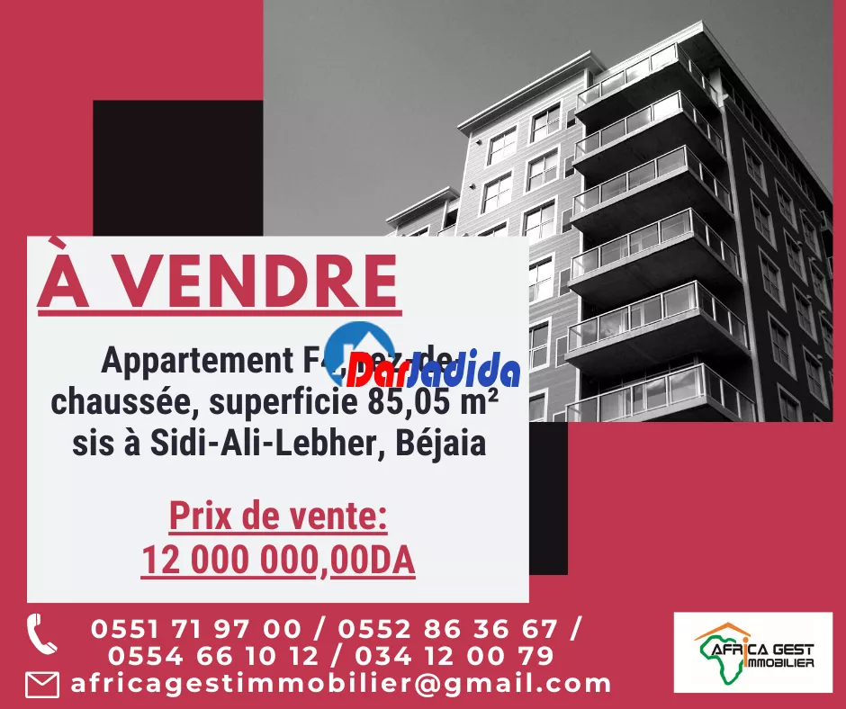 Vente Appartement F4 Sidi Ali Lebher Béjaïa Bejaia