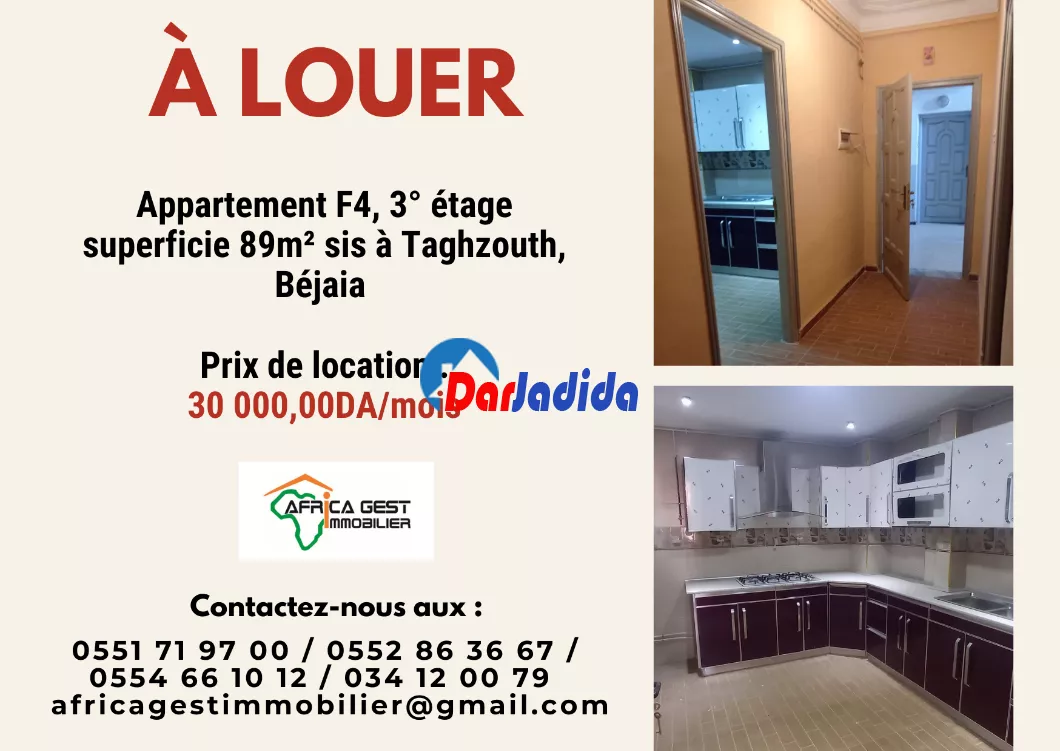 Location Appartement F4 Taghzouth Béjaïa Bejaia