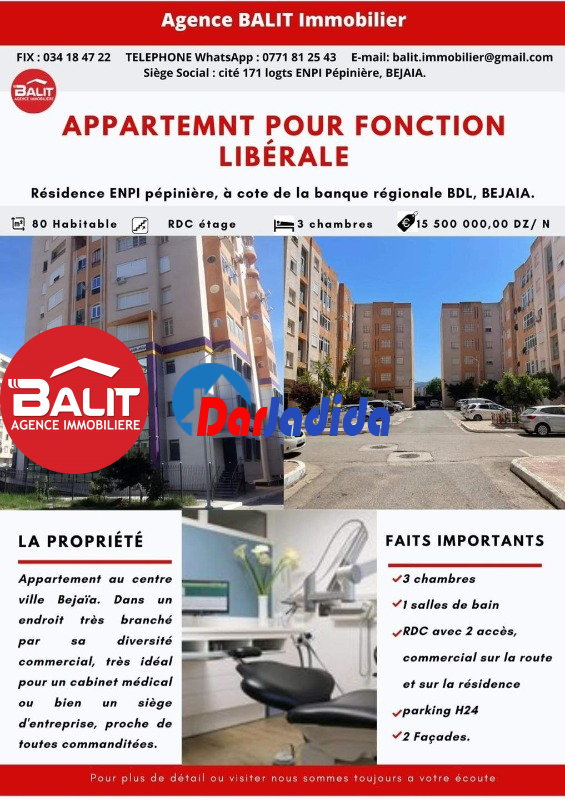 Vente Appartement  Bejaia