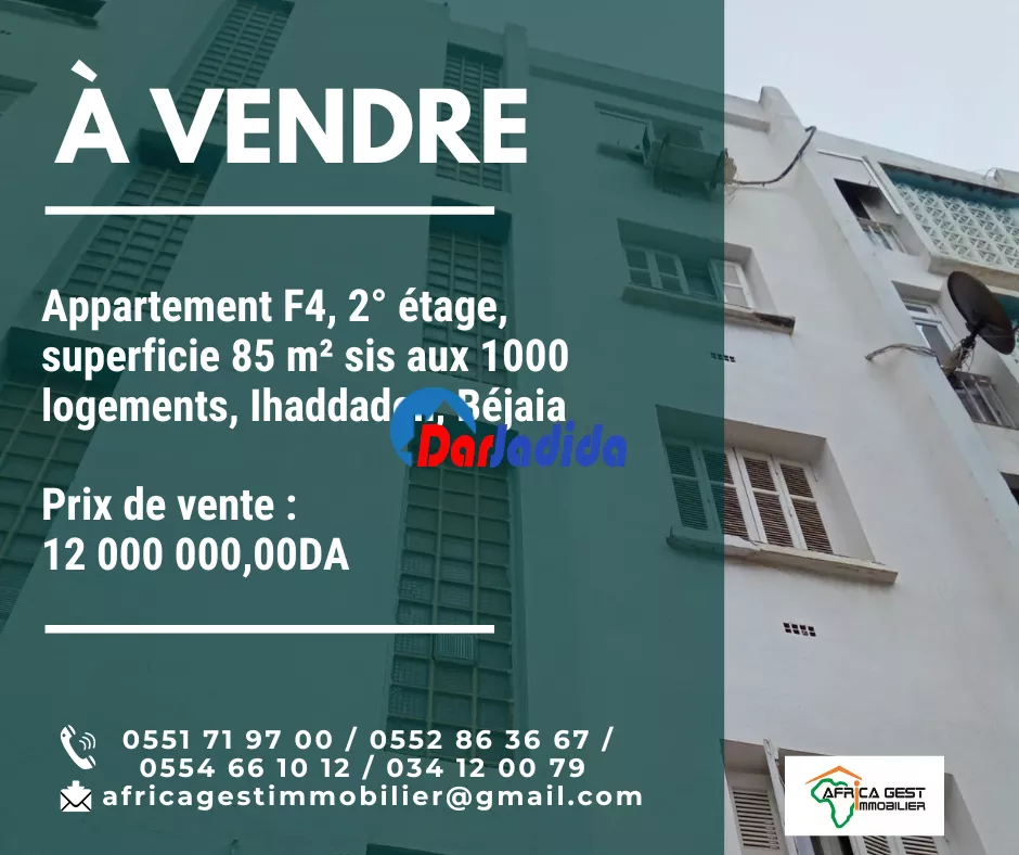 Vente Appartement F4 Ihaddaden Béjaïa Bejaia