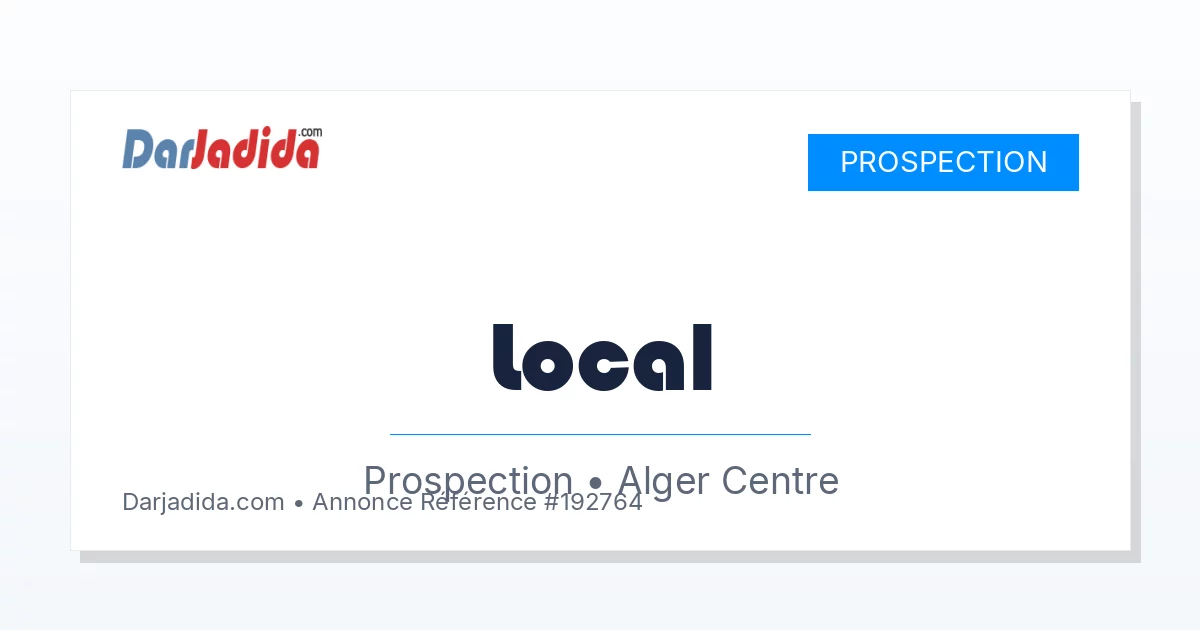 Prospection Local  Alger