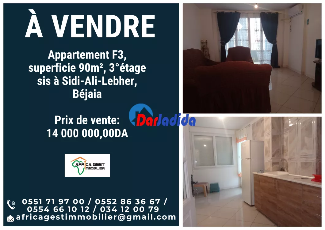 Vente Appartement F3 Sidi Ali Lebher Béjaïa Bejaia