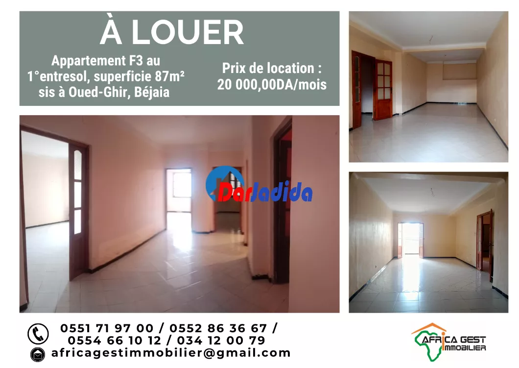 Location Appartement F3 Oued-Ghir Oued Ghir Bejaia