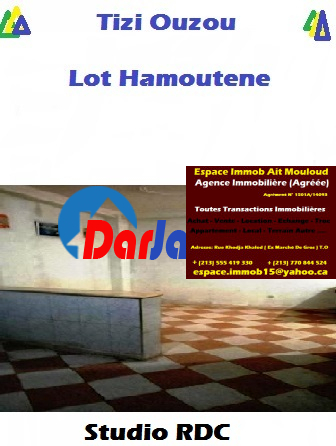 Location Appartement F1/Studio Tizi-ouzou