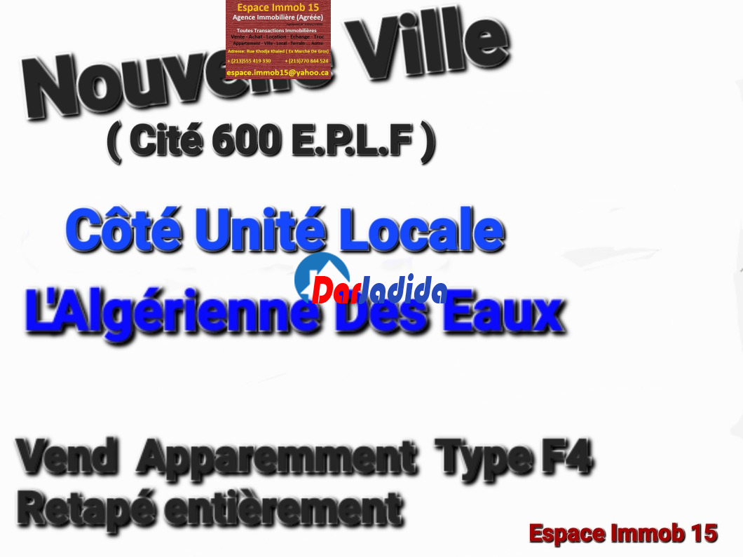 Vente Appartement F4 Tizi-ouzou