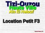 Location Appartement F3 Tizi-ouzou