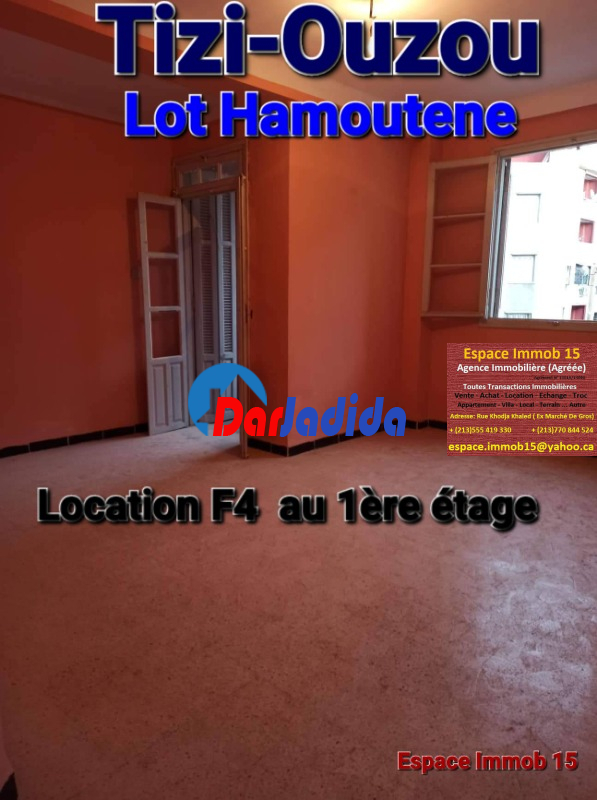 Location Appartement F4 Tizi-ouzou