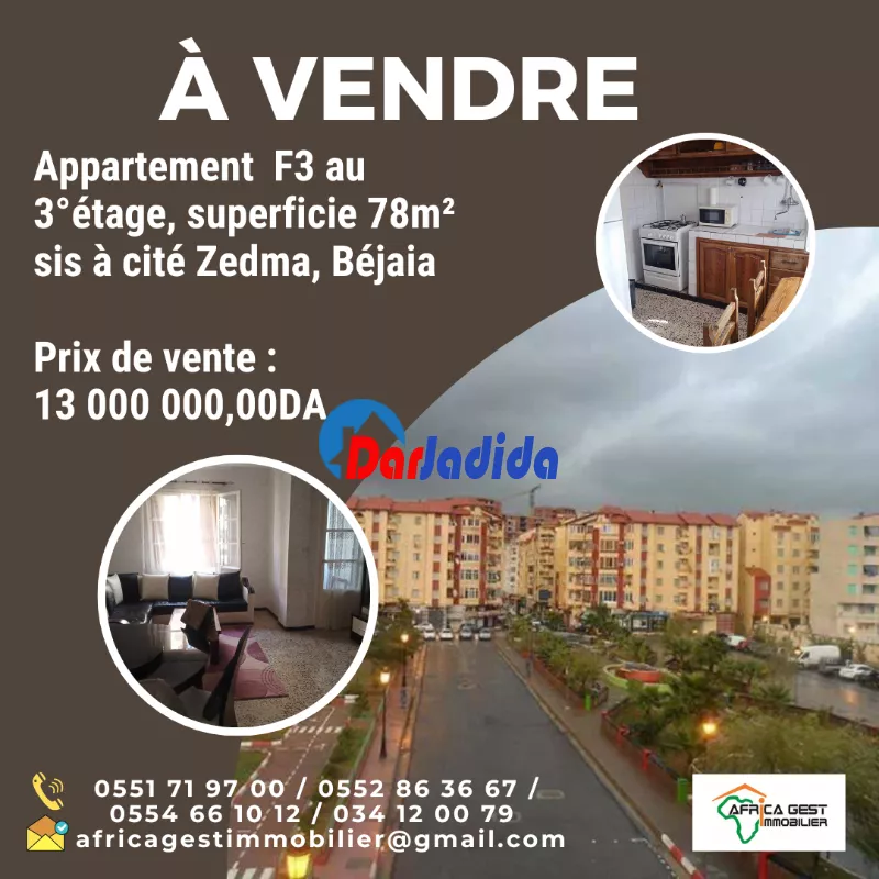 Vente Appartement F3 Bejaia