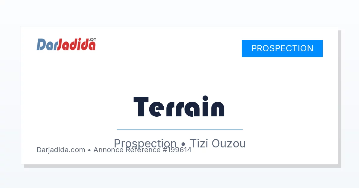 Prospection Terrain  Tizi-ouzou