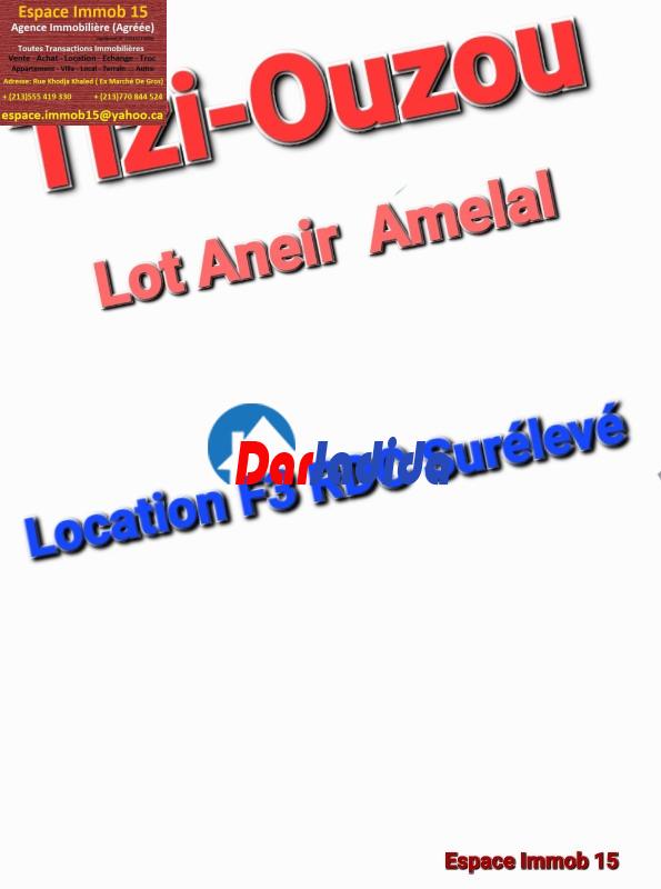 Location Appartement F3 Tizi-ouzou