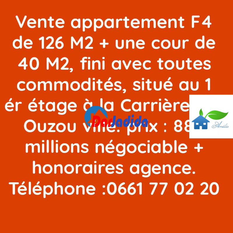 Vente Appartement F4 Tizi-ouzou