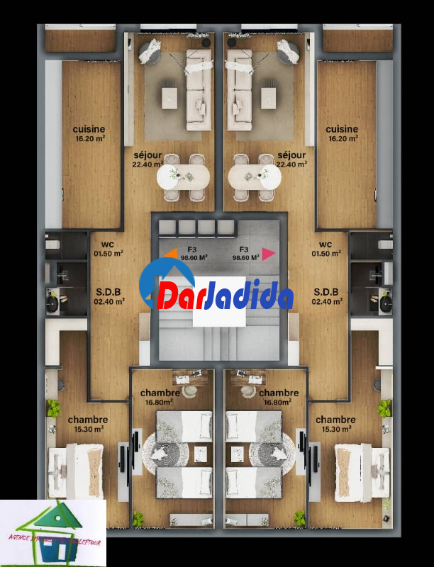 Vente Appartement F3 Oran