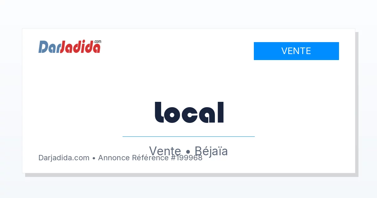 Vente Local  Bejaia