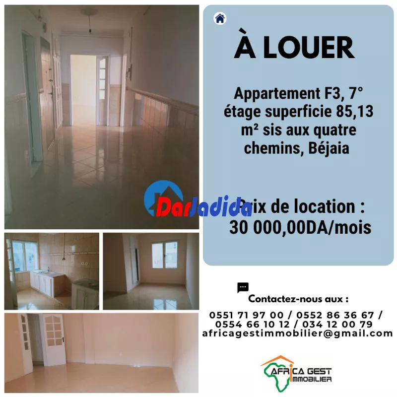 Location Appartement F3 Bejaia