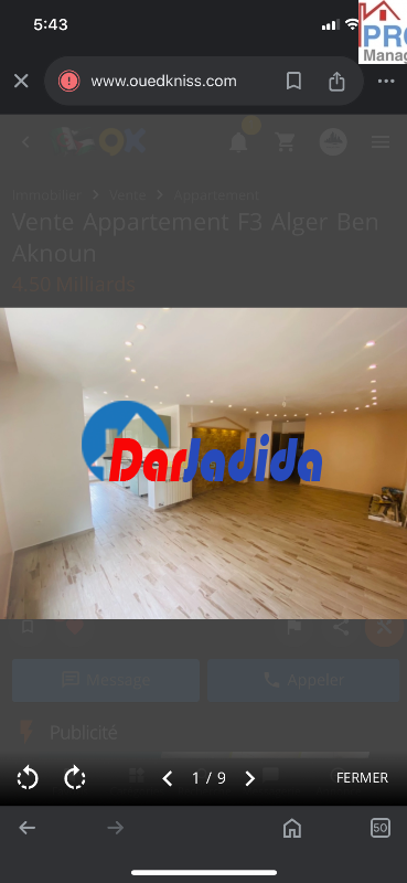 Vente Appartement F3 Alger