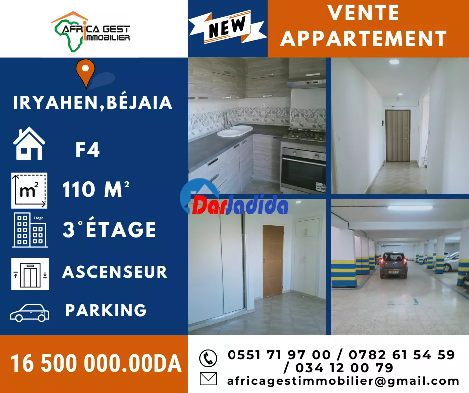 Vente Appartement F4 Bejaia