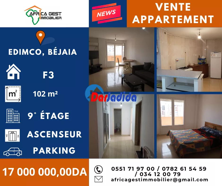Vente Appartement F3 Bejaia