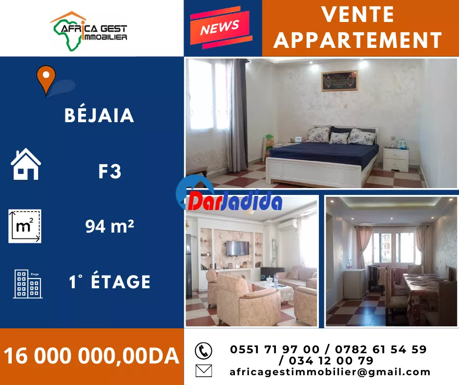 Vente Appartement F3 Bejaia