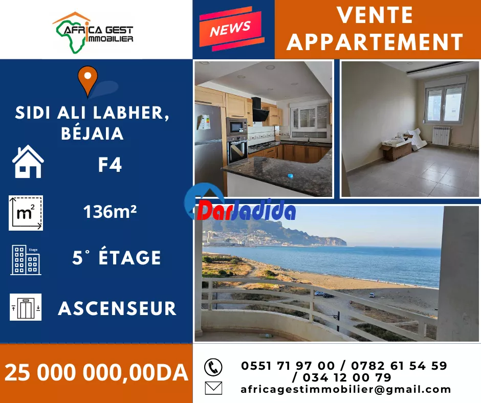 Vente Appartement F4 Bejaia