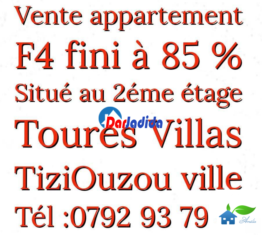 Vente Appartement F4 Tizi-ouzou