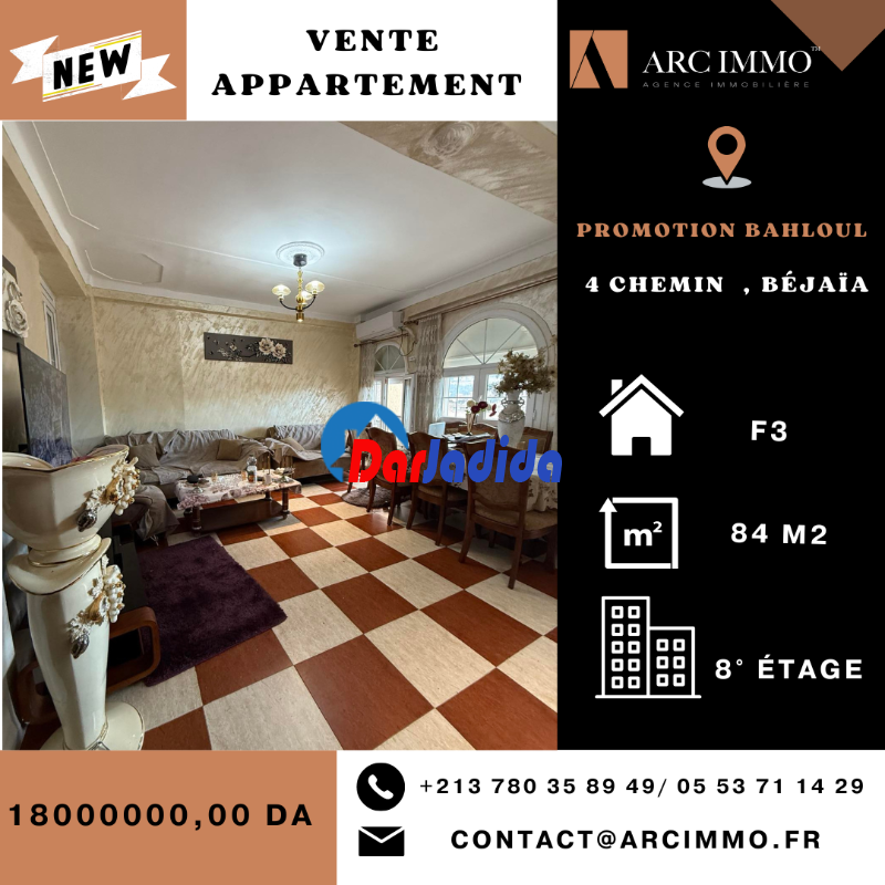 Vente Appartement F3 Bejaia
