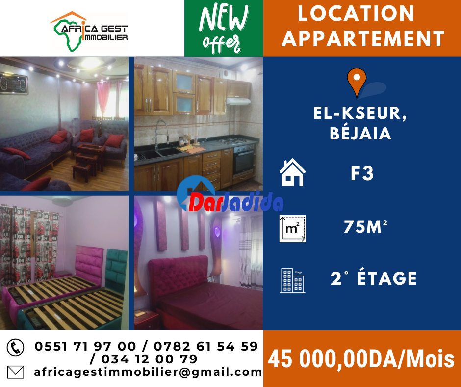 Location Appartement F3 Bejaia