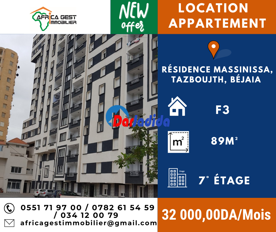 Location Appartement F3 Bejaia