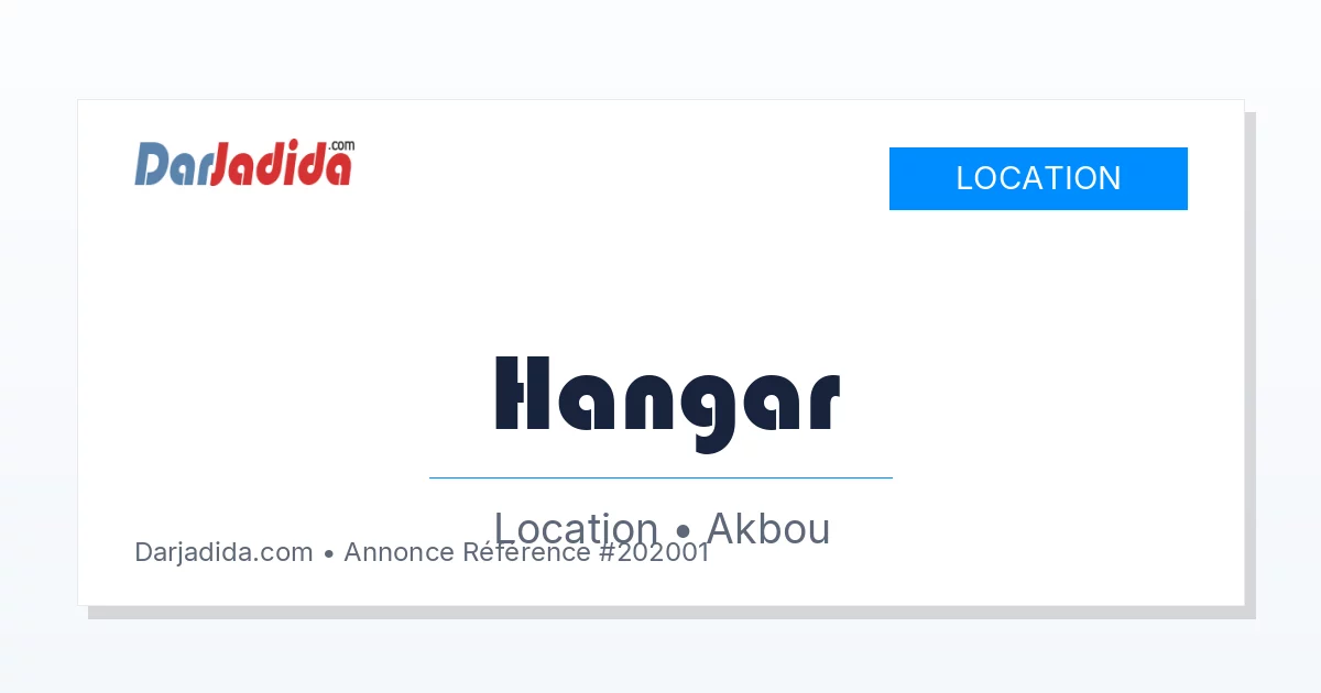 Location Hangar  Bejaia