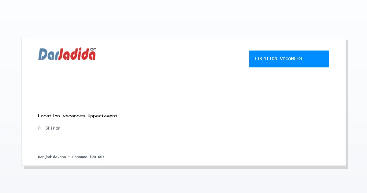 Location vacances Appartement F2 Skikda