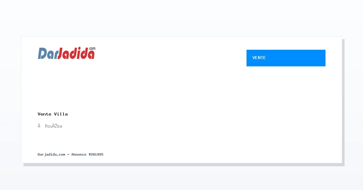 Vente Villa F9 Alger