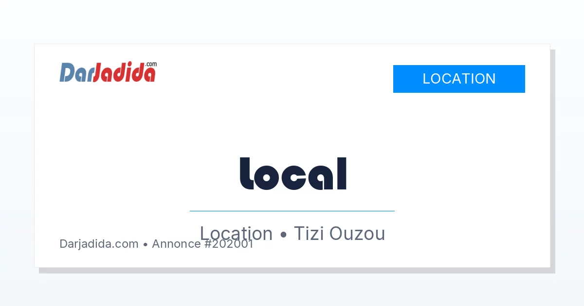 Location Local  Tizi-ouzou