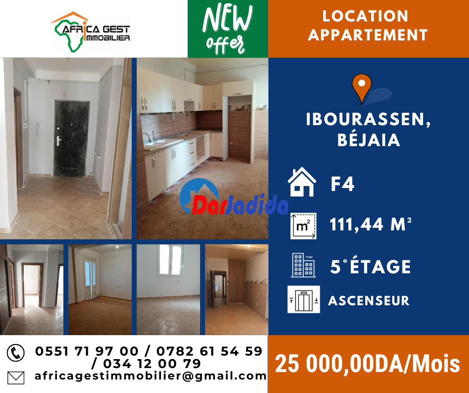 Location Appartement F4 Bejaia