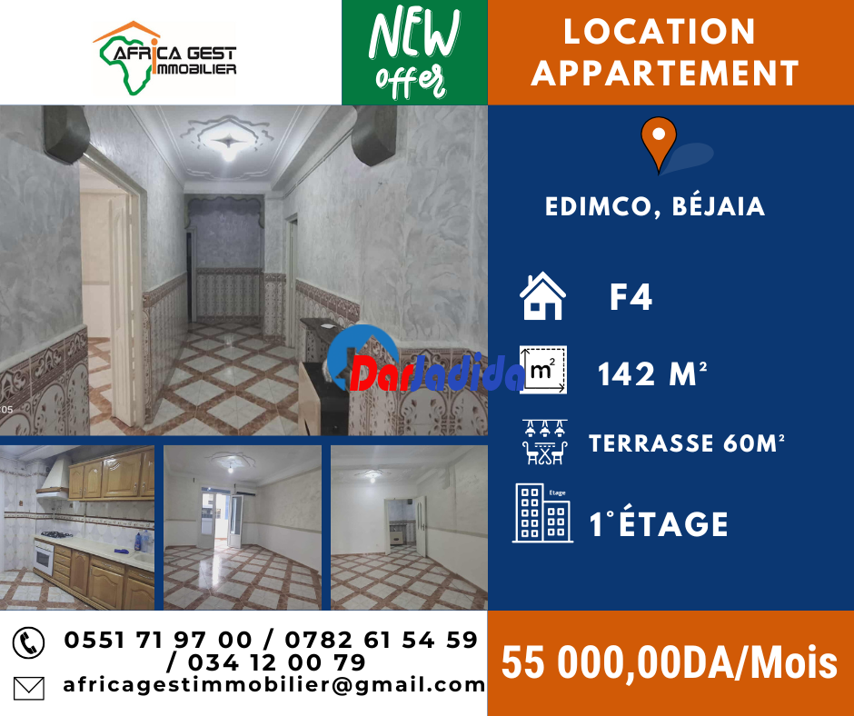 Location Appartement F4 Bejaia