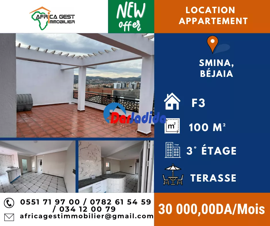 Location Appartement F3 Bejaia