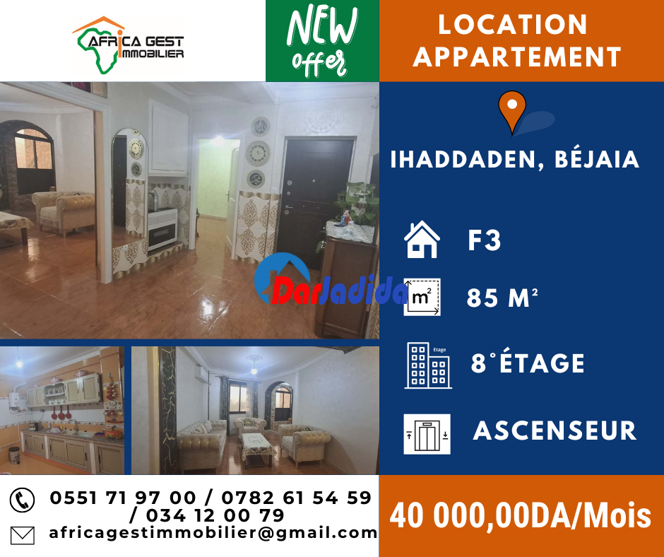 Location Appartement F3 Bejaia