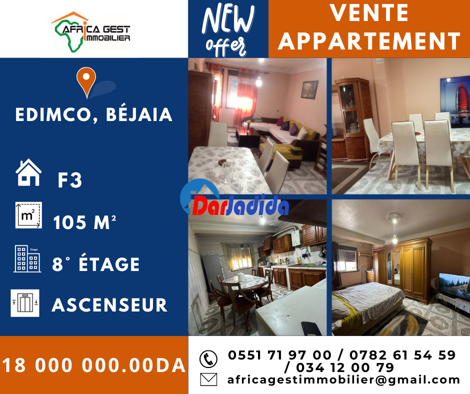 Vente Appartement F3 Bejaia