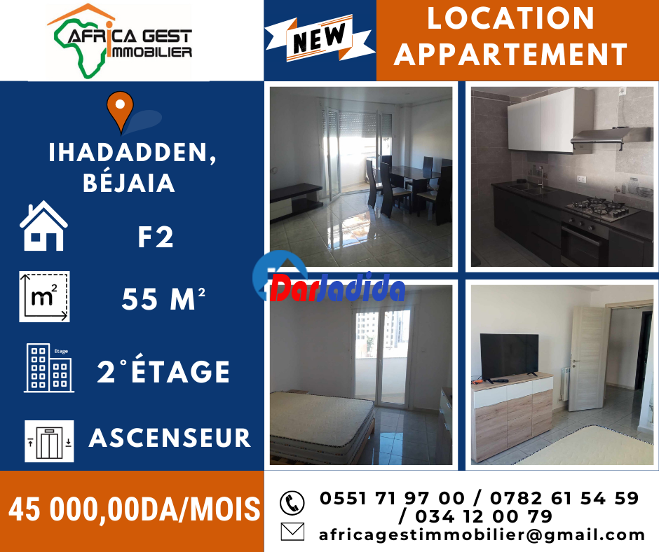 Location Appartement F2 Bejaia