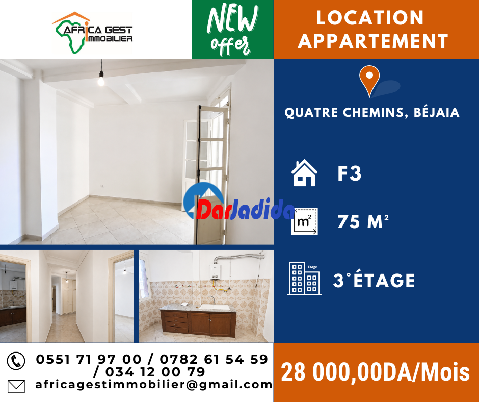 Location Appartement F3 Bejaia