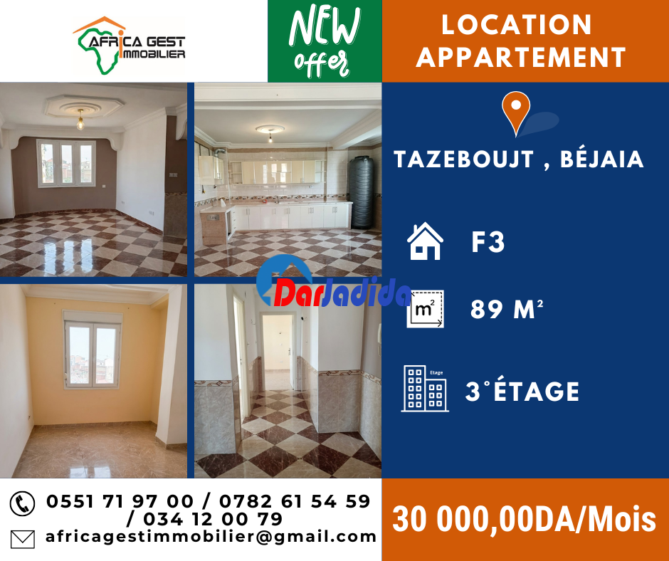 Location Appartement F3 Bejaia