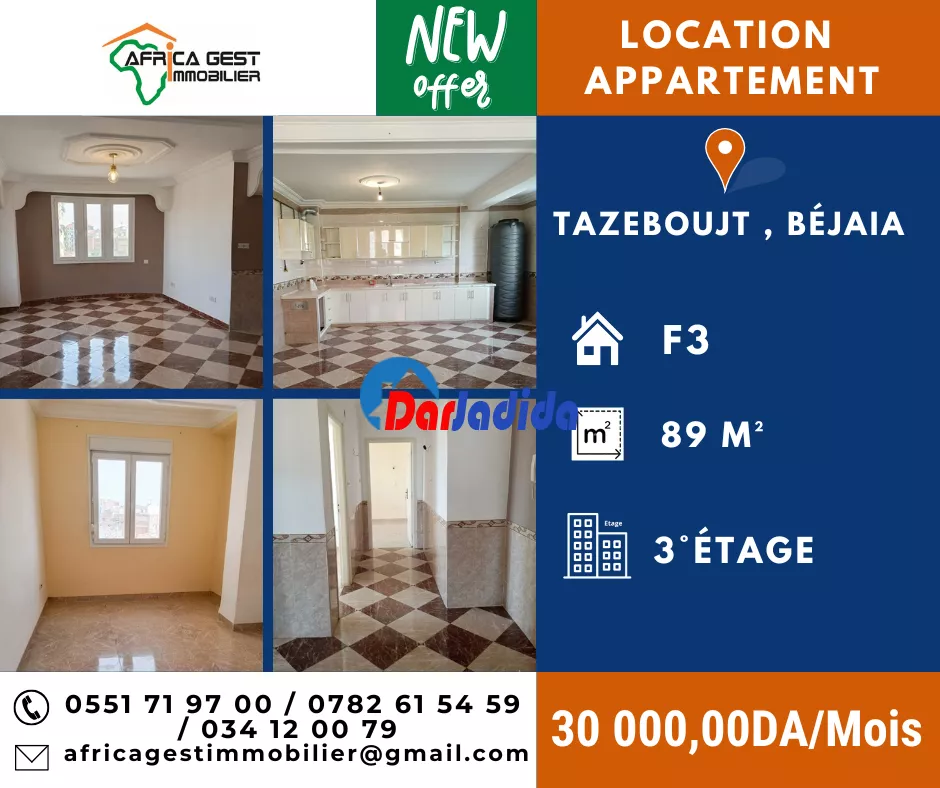Location Appartement F3 Bejaia