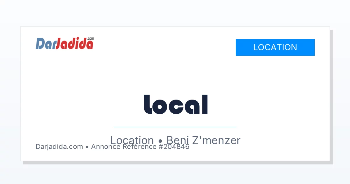 Location Local  Tizi-ouzou