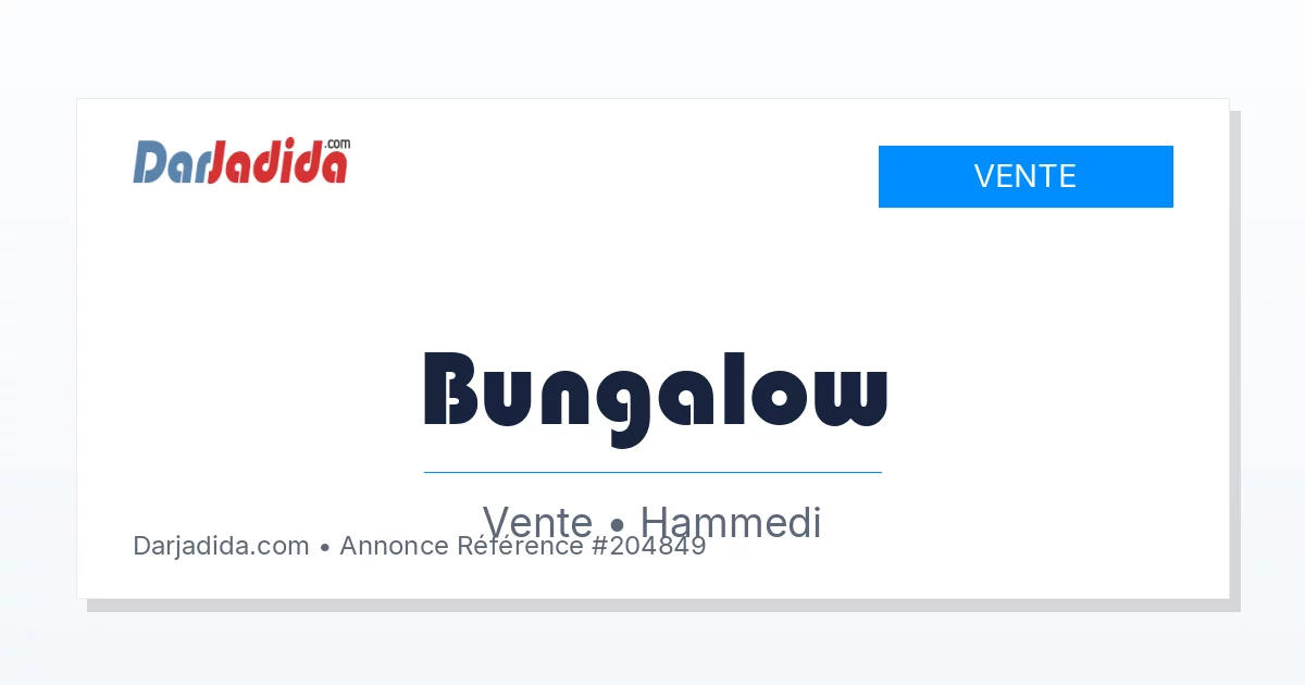 Vente Bungalow  Boumerdes