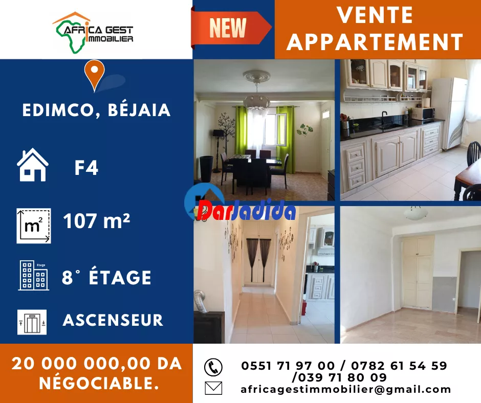 Vente Appartement F4 Bejaia
