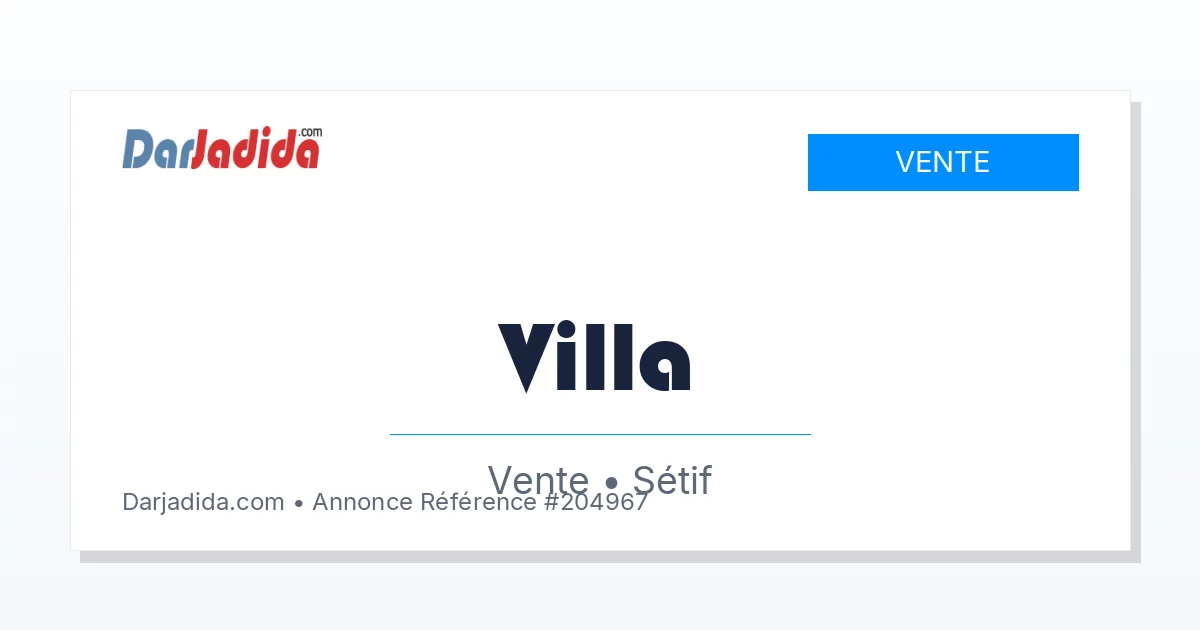 Vente Villa  Setif