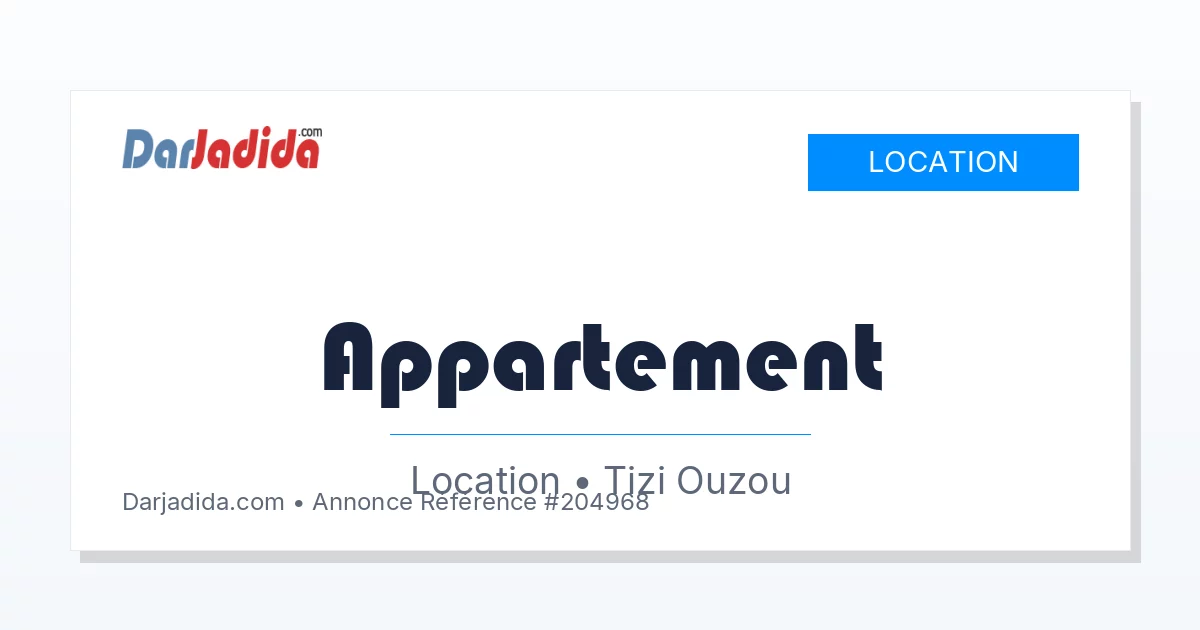 Location Appartement F3 Tizi-ouzou